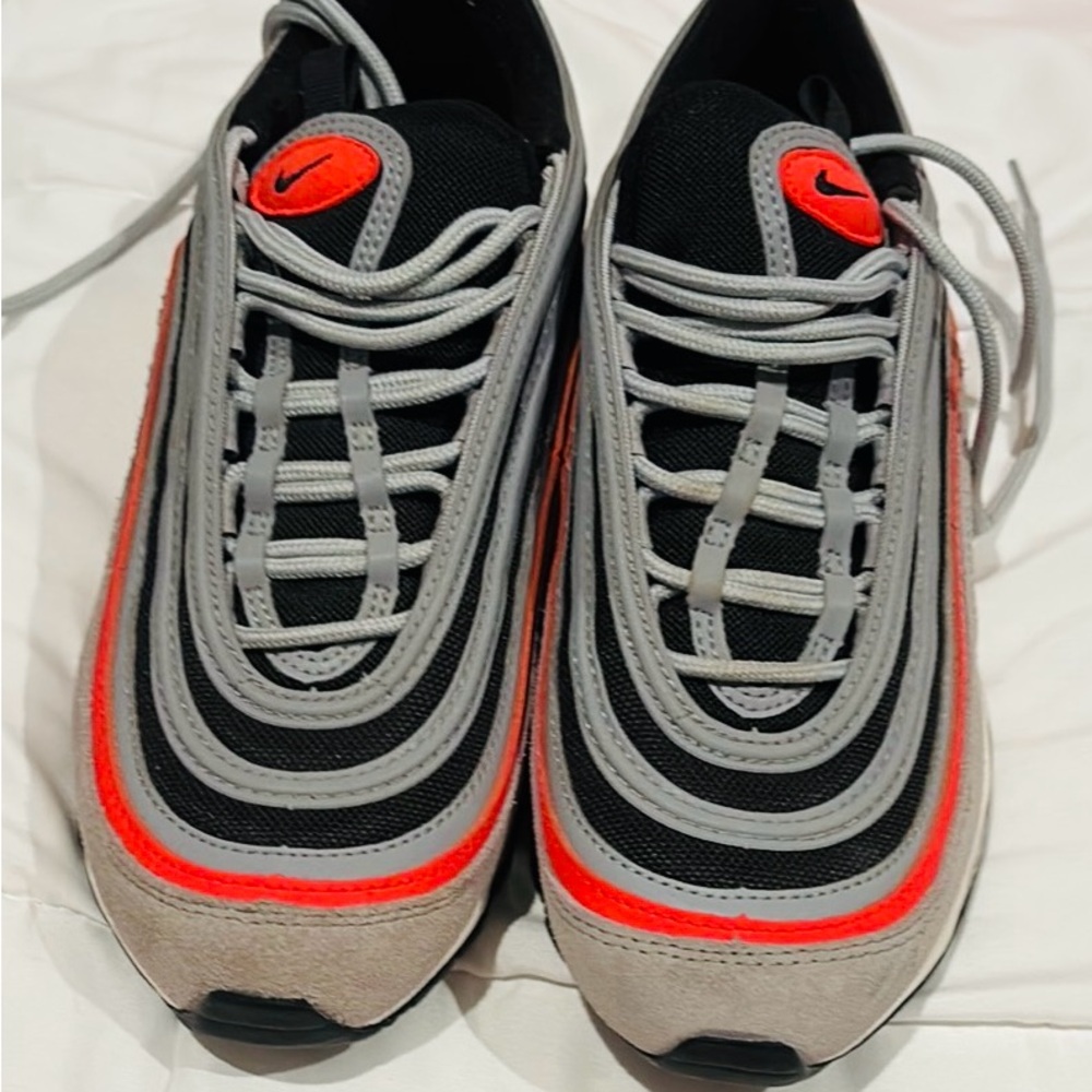 Nike Women’s Air Max 97 Grey, Red, and Black Sneakers